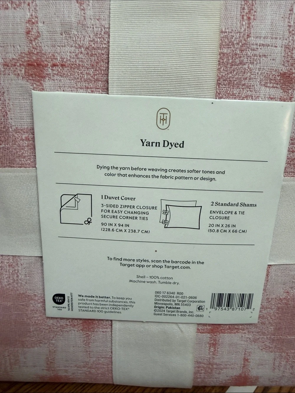 Threshold Yarn Dyed Cotton Duvet Cover Set - Dusty Rose Full/ Queen NWT